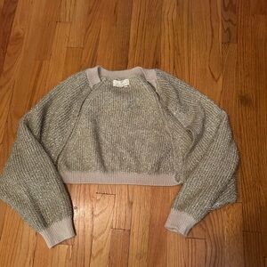 Anthropologie Metallic Gold Sweater